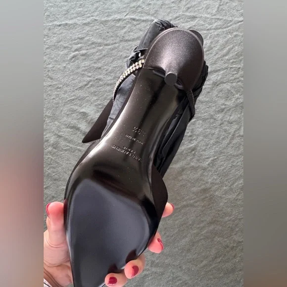 Saint Laurent Barbara Crystal embellished Satin Mule Heels - new in box - Picture 4 of 11